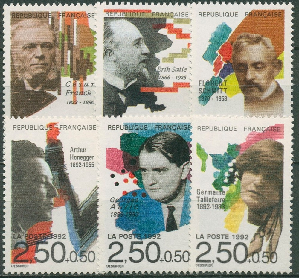 France 1992 Composers 2892/97 A MNH