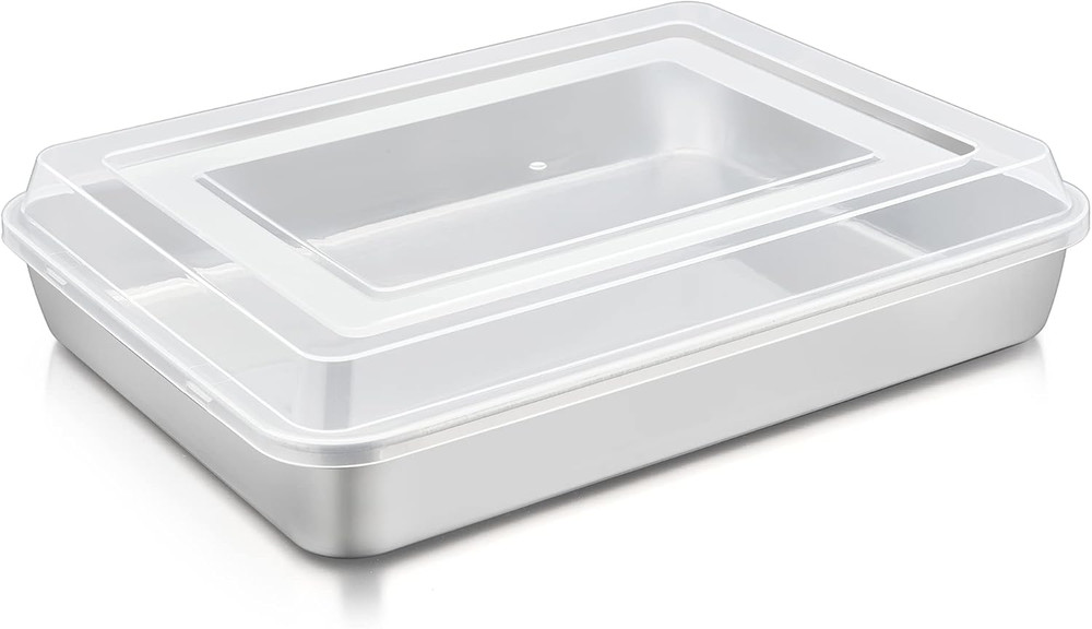 Lasagna Pan with Lid, 12.3’’ X 9.75’’ X 2’’, Stainless Steel Rectangular Baking