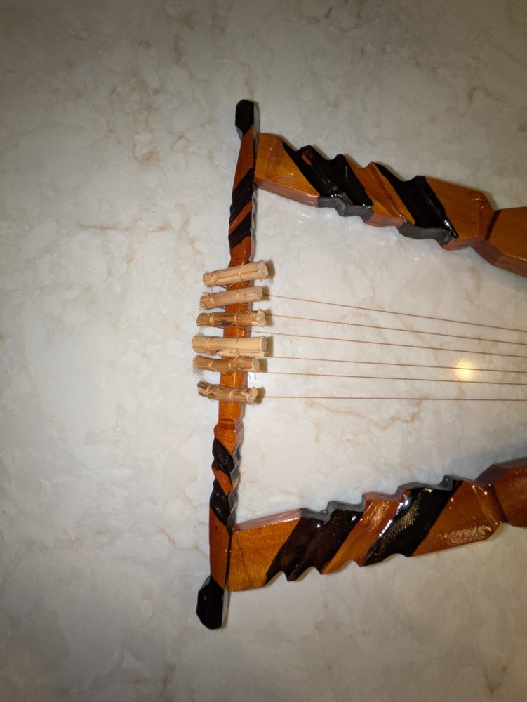Handmade Wooden Ethiopian Kirar (Stringed Instrument)
