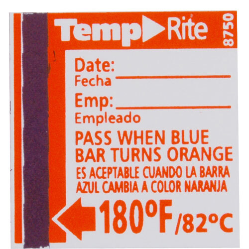 Taylor Precision 8750 Temp Rite® Dishwasher Temperature Test Labels