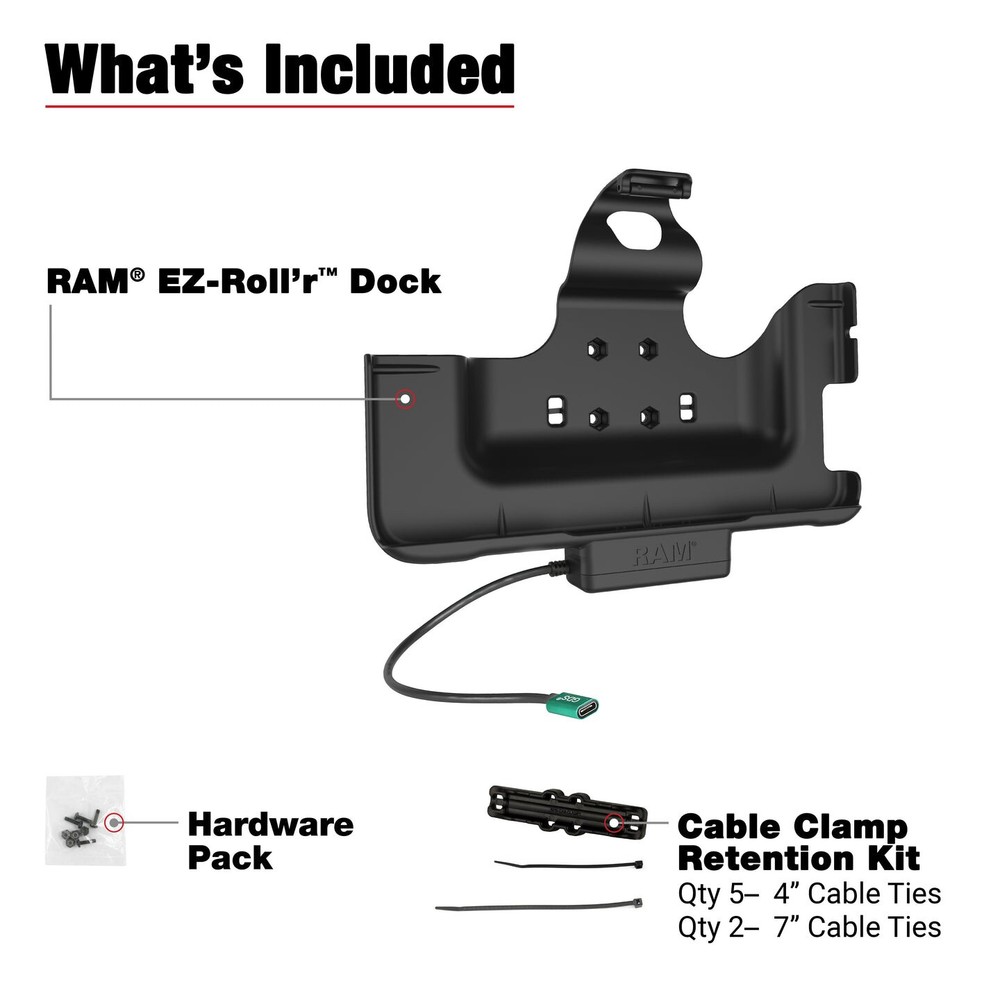 RAM Powered Holder for Samsung Tab Active4 Pro, Tab Active Pro