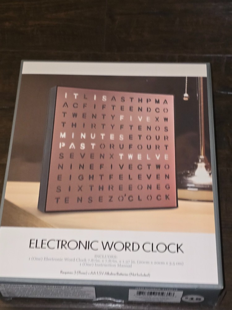 Light Up Electronic Word Clock Glow Display New In Box