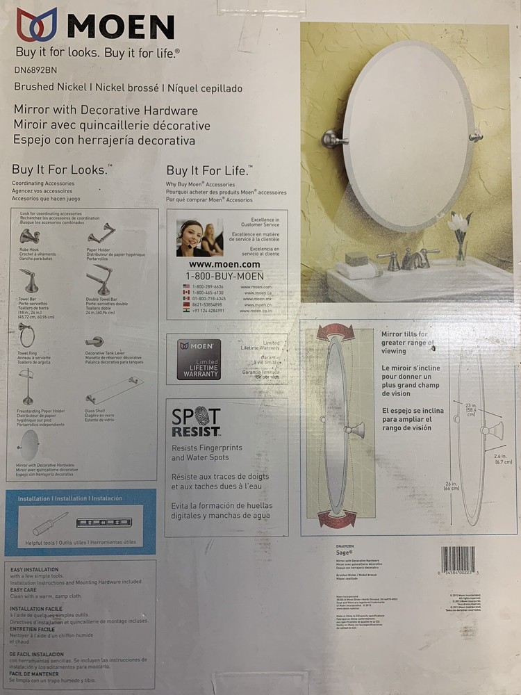 Moen DN6892BN Sage Brushed Nickel Mirror