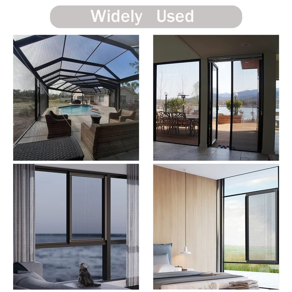 Window Screen Replacement Kit Fiberglass Screen Mesh 48x99 in