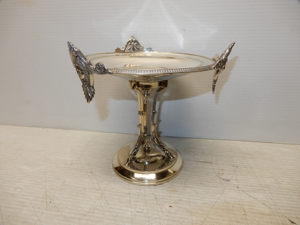 ANTIQUE AESTHETIC VICTORIAN FIGURAL SILVER PLATED SERVER PARKER CASPER
