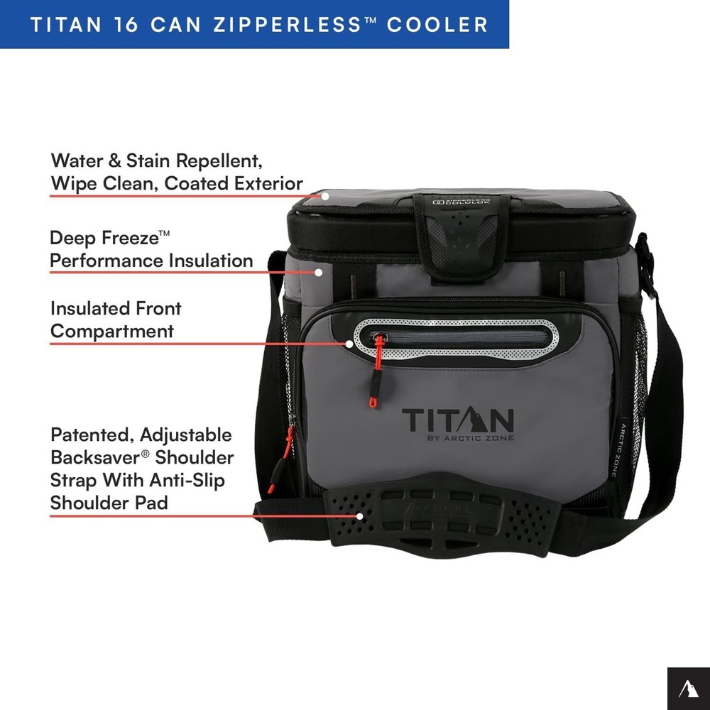 Zipperless Cooler - Deep Freeze Insulation - 16 Can Capacity