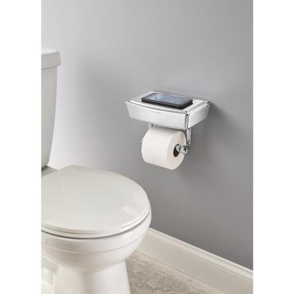 Delta Toilet Paper Holder with Hidden Wipes Storage – Chrome Bathroom Fixture