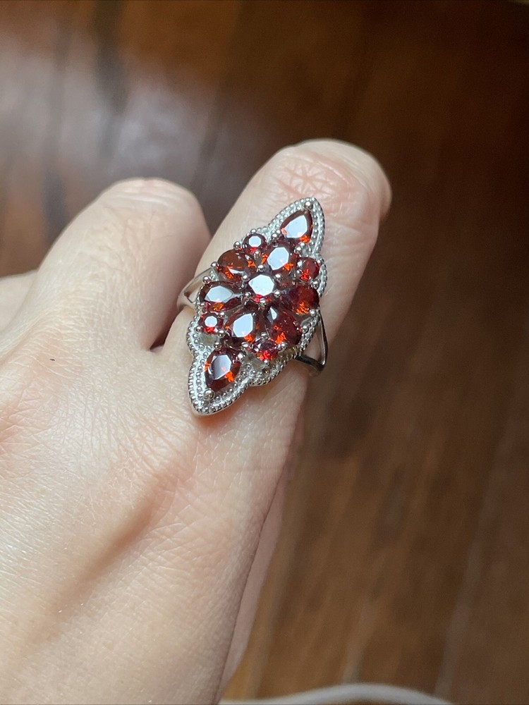 Natural Red Garnet Ring
