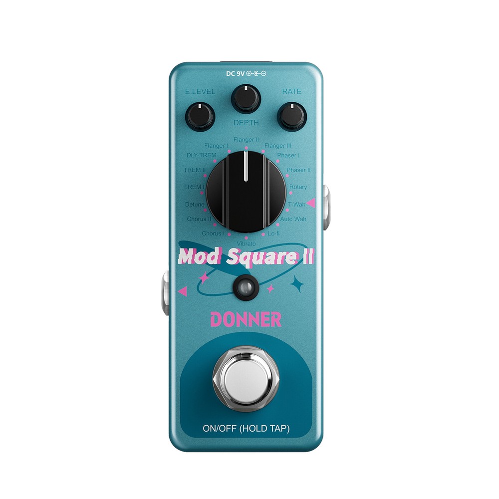 Donner Mod Square II Modulation Effects Pedal Chorus Phaser Tremolo Flanger Wah