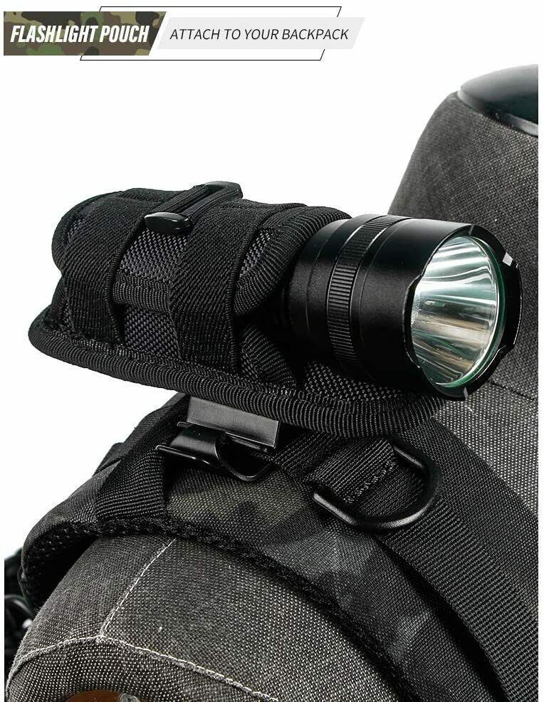 360° Rotatable Tactical Flashlight Pouch Holster Torch Case Belt Torch Holder