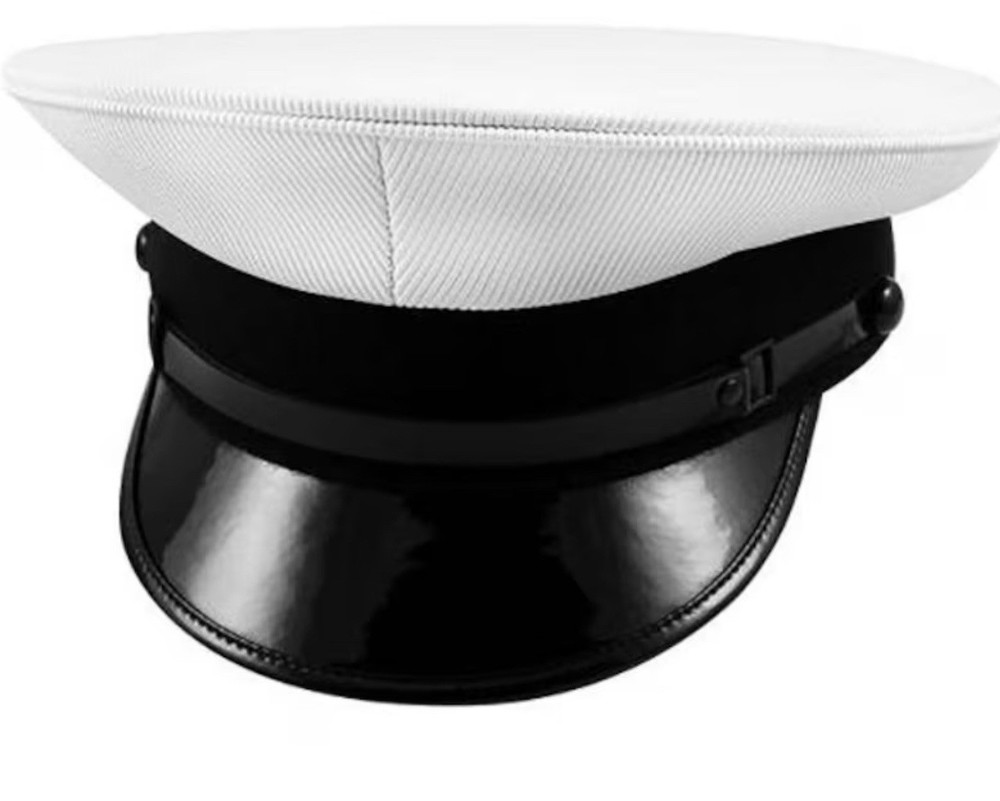 British Royal Navy Class 1 & 3 White Officer Peaked Cap