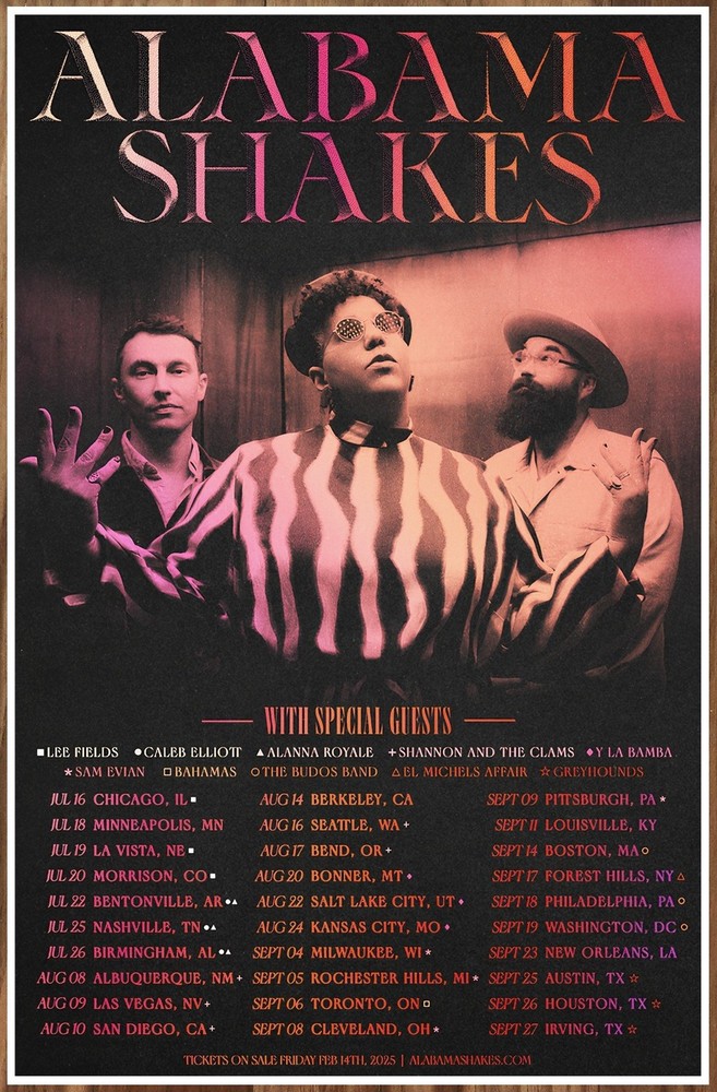 ALABAMA SHAKES Tour 2025 Ltd Ed RARE Tour Poster! Blues Southern Rock Folk Roots