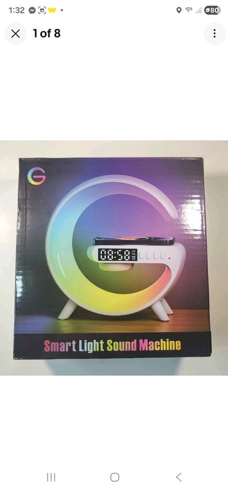 Smart Light Sound Machine Alarm Clock Multicolor White Noise Music APP Control