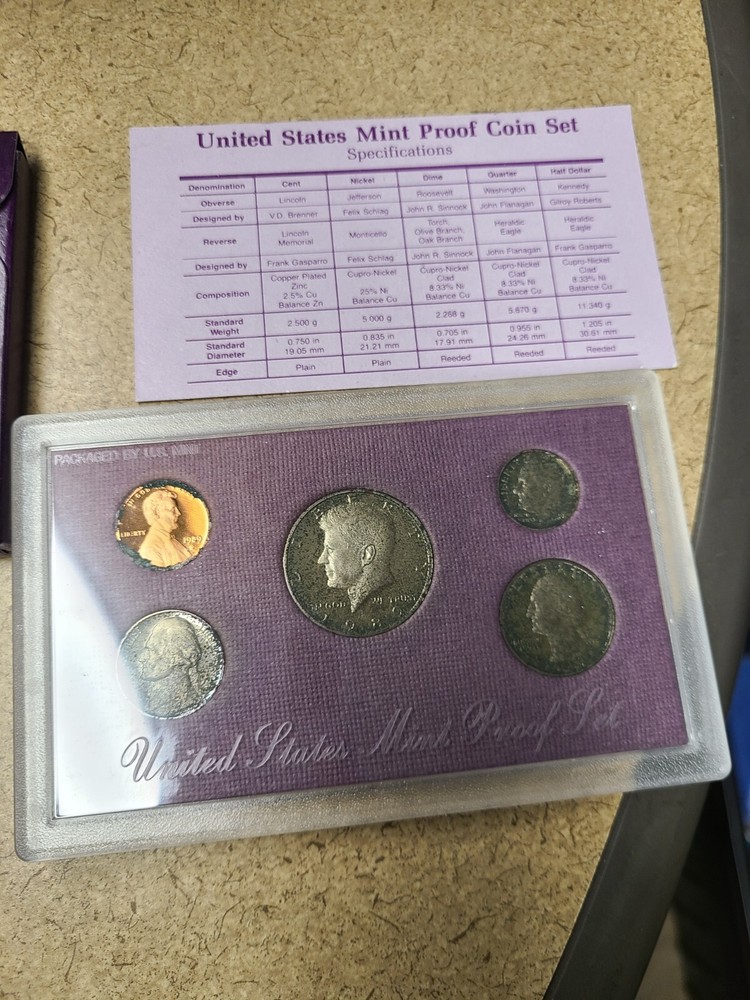 1989 S PROOF Set in Original Box US Mint with COA (5 Coin Set)