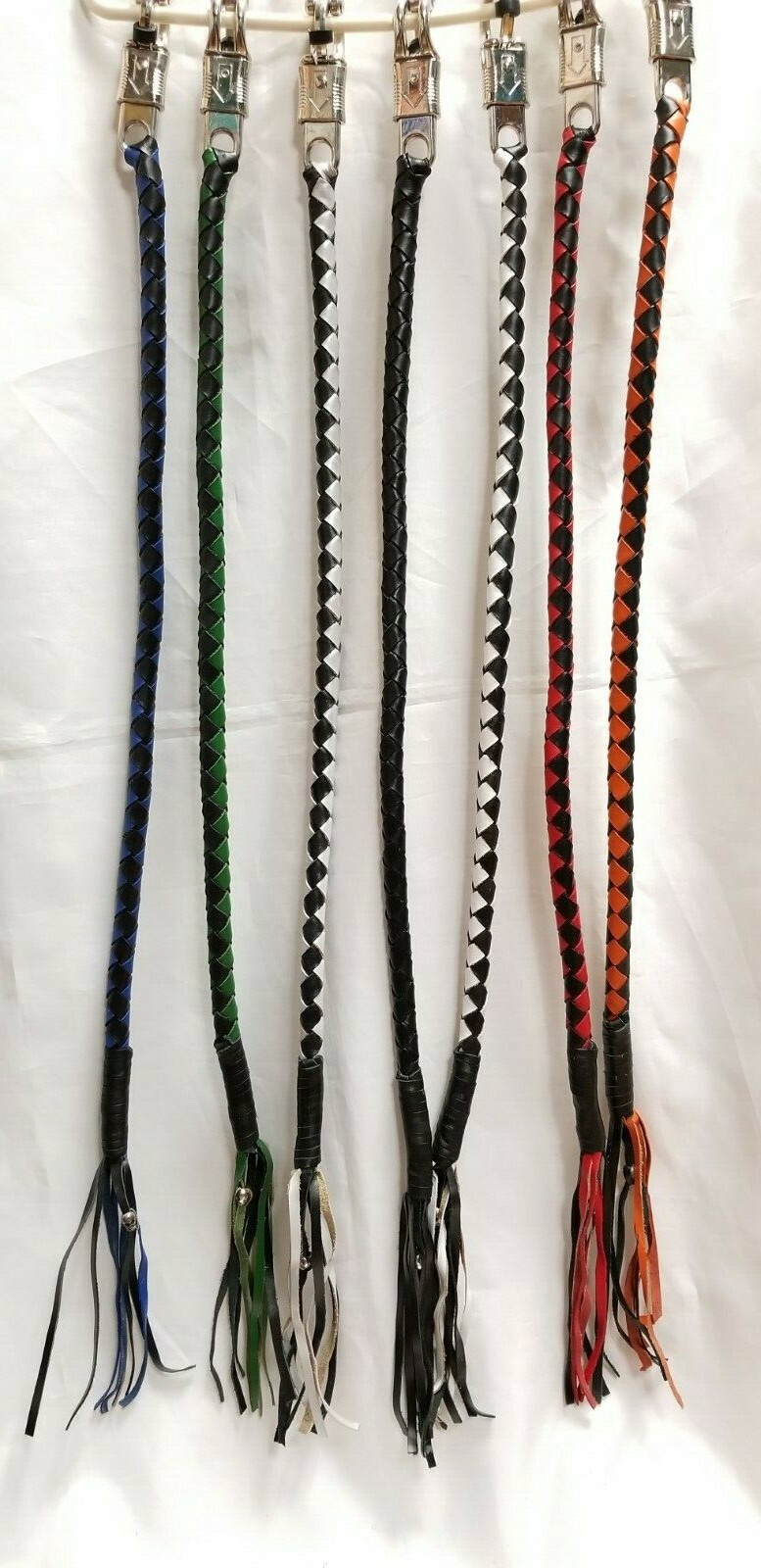 Get Back Whip 36 inch Biker Motorcycle Leather Whip 2" Circum Stainless Steel