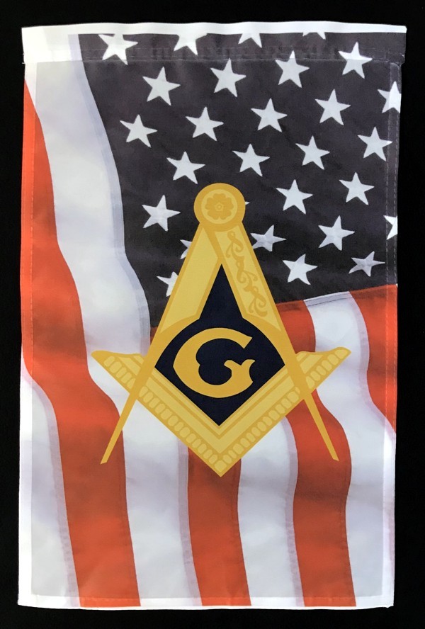 Masonic U.S. Flag Garden Flag