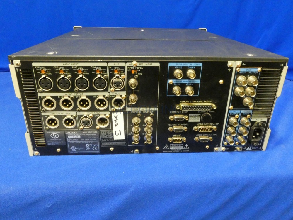 Sony HDW-2000 HDCAM Player w/ 1072 Drum Hrs