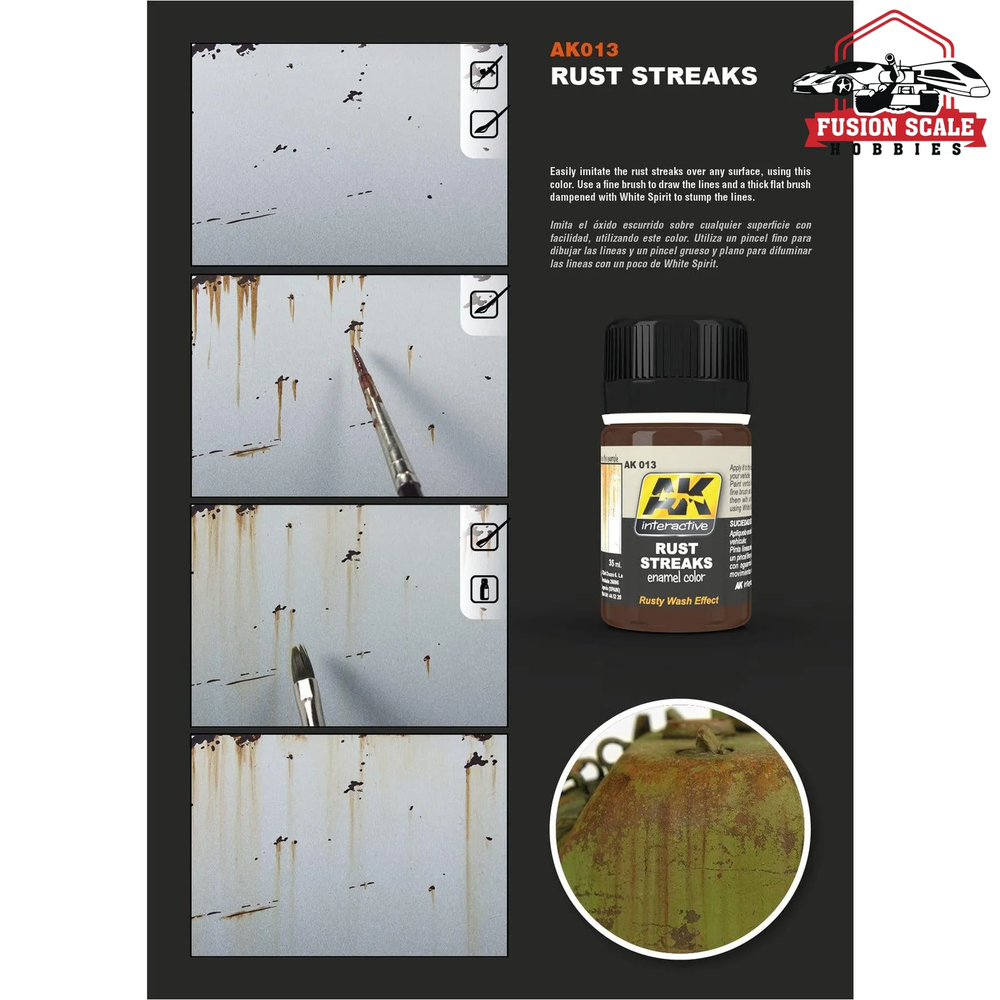 AK Interactive Rust Streaks Enamel Paint 35ml Bottle
