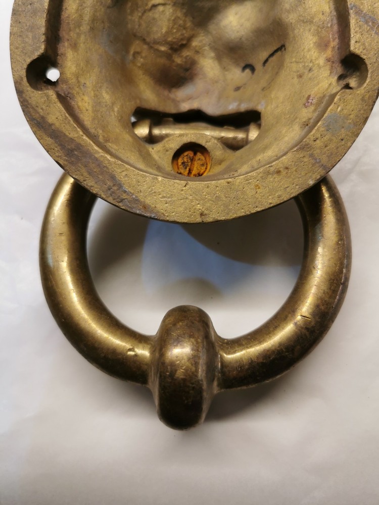 Vintage Solid Brass Round Lion's Face Door Knocker