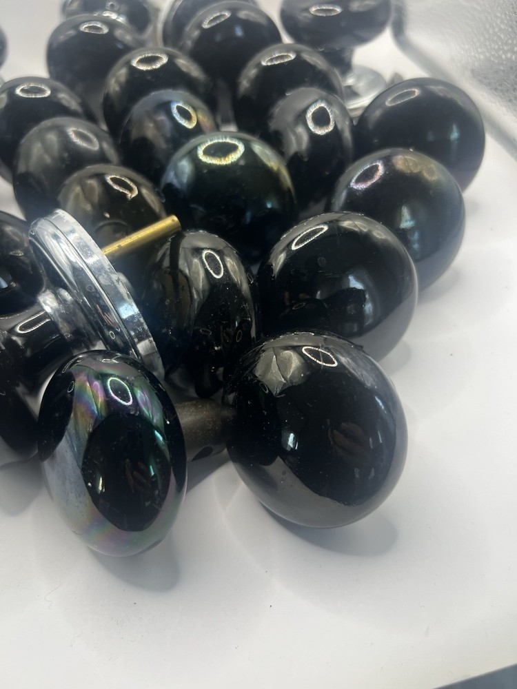 Vintage Antique Black Marble Door Knobs 26 Count