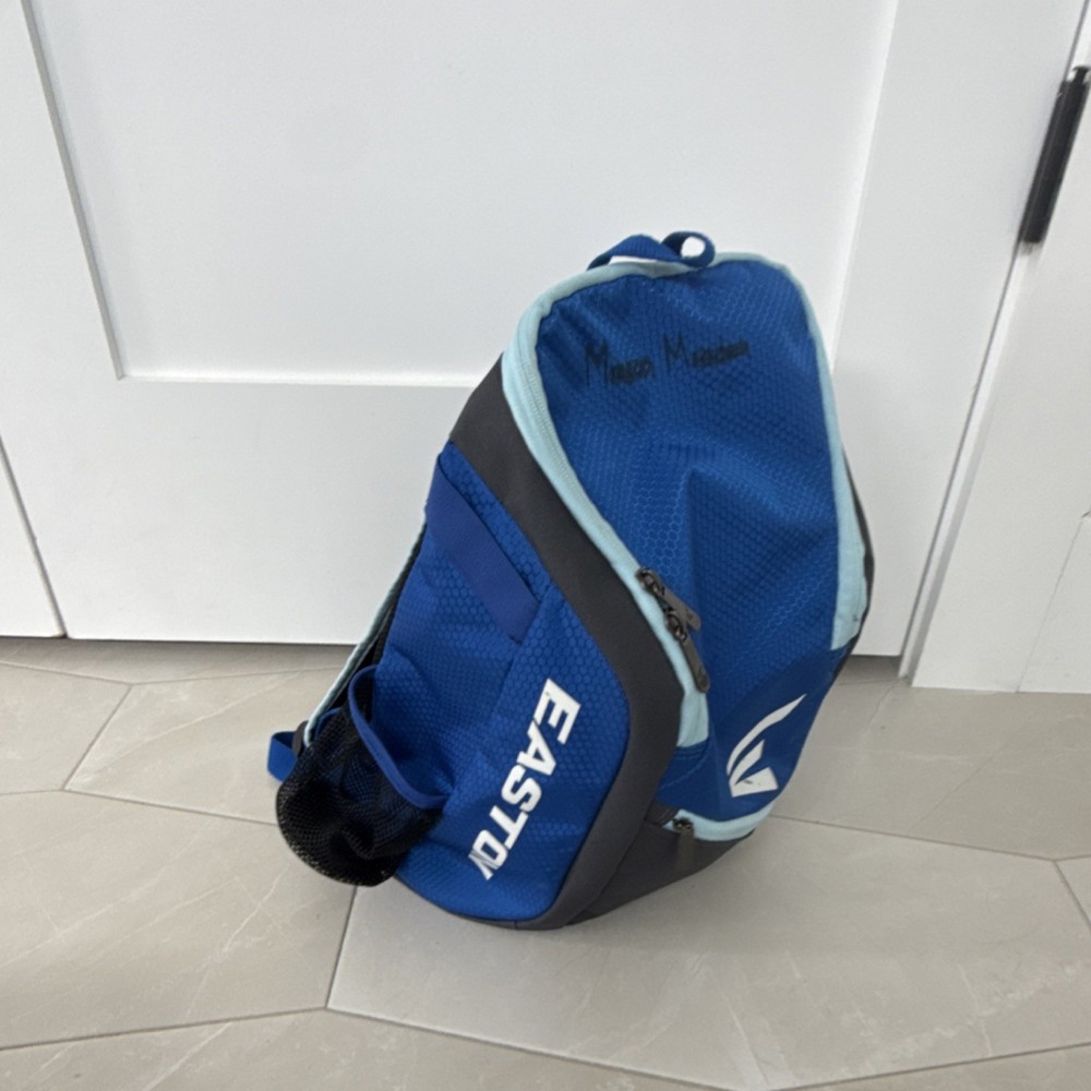 Easton Baseball Softball Backpack Blue Black Polyester Zip Shoulder Strap