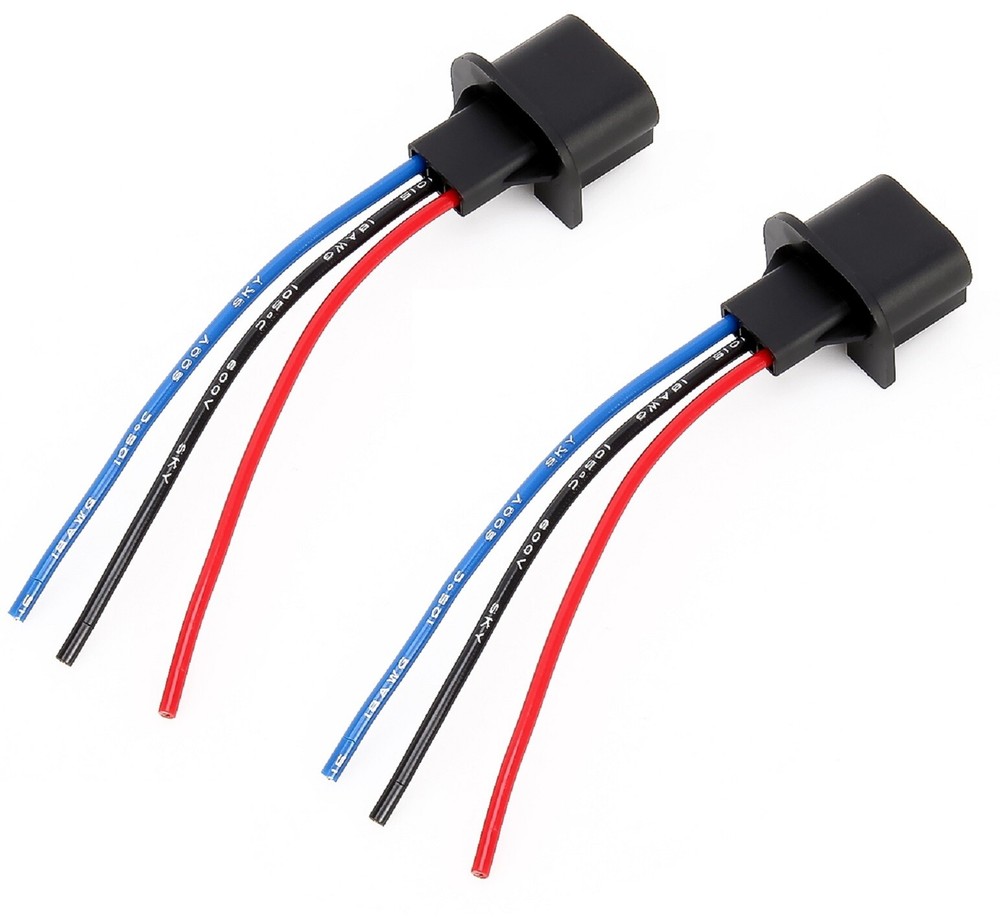 Wire Pigtail Male 9008 H13 Two Harness Head Light Replace Socket Plug Connector