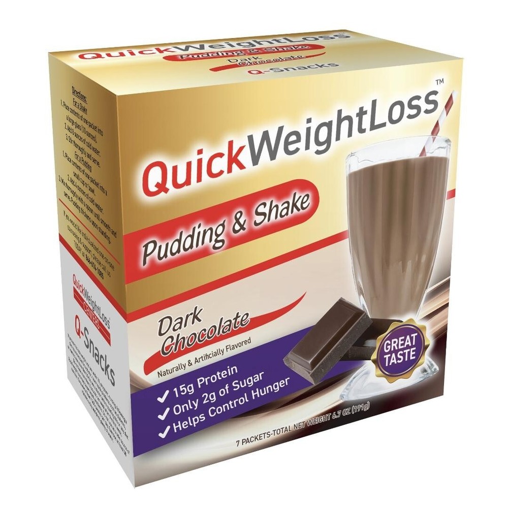 QWL Dark Chocolate Pudding Shake - Meal Replacement, High Protein- Low Cal/ 7ct