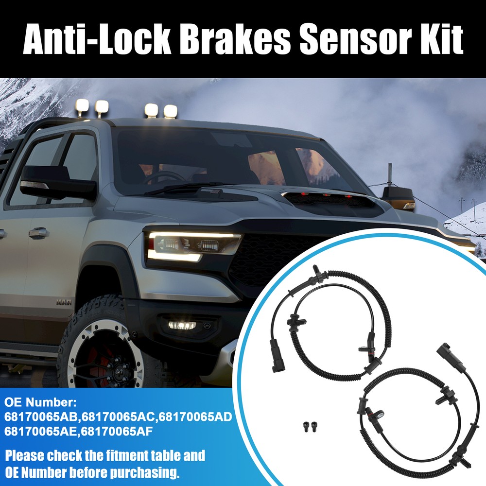 2pcs ABS Wheel Speed Sensor for Ram 1500 2013-2018 Front Left or Right Black