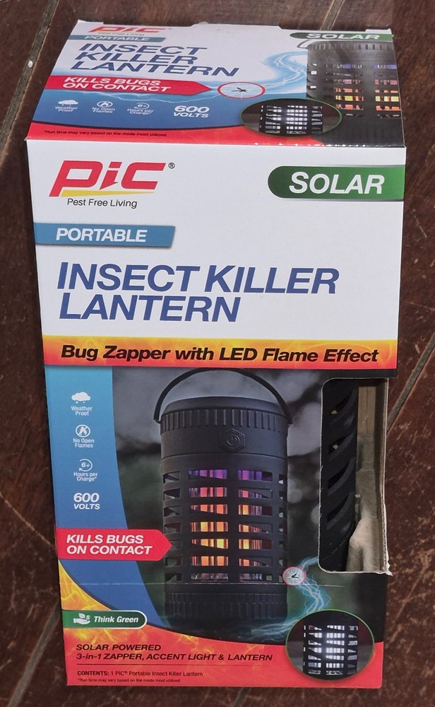 Portable Insect Killer *Solar* Lantern with LED Flame Effect #109685
