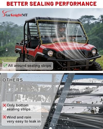 Heavy Duty Anti-Scratch Mule Pro Flip Down Windshield Compatible with 2015