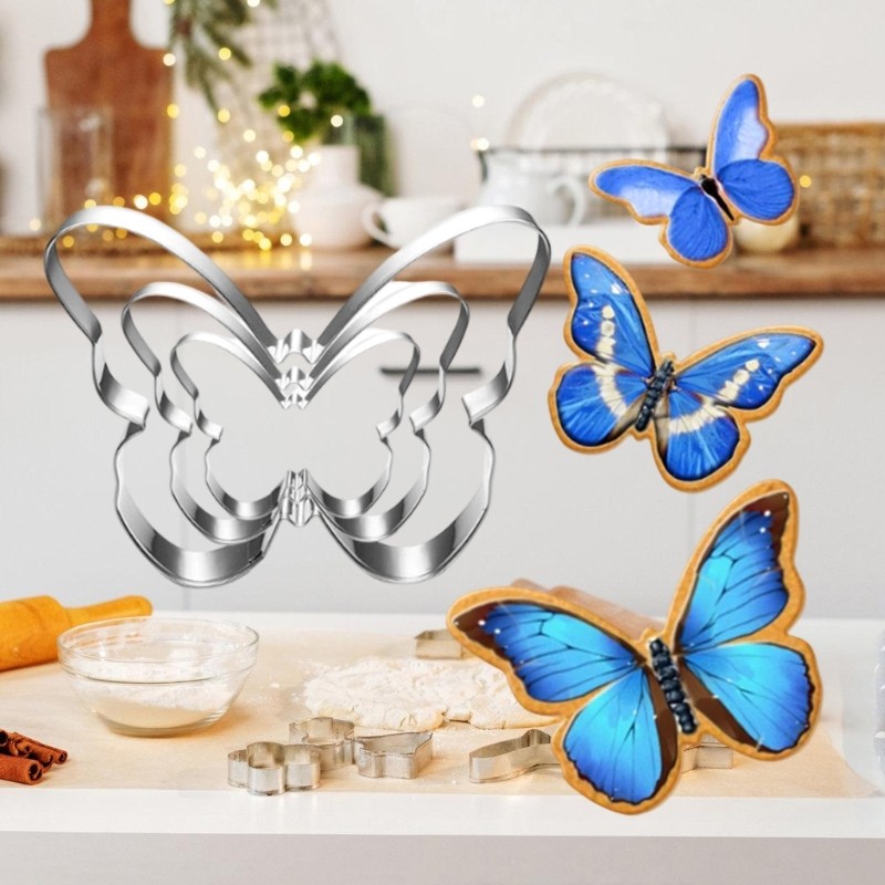 Rustproof Butterfly Dough Cutter Easy Cleaning for Handmade Dessert Preparation