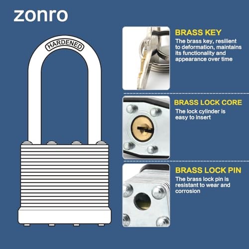 Locks Laminated Steel Keyed Padlocks,Keyed Alike Locks, 1-9/16 48 pack black