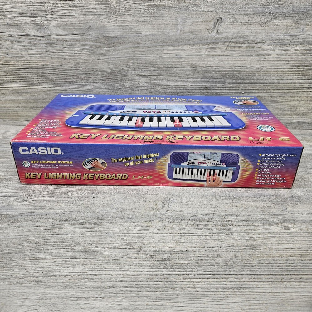 Casio LK-6 Key Lighting 32-Key Blue Learning Electronic Keyboard Battery Powered