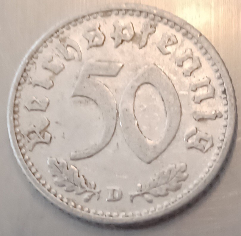 1935D German Third Reich 50 Reichspfennig