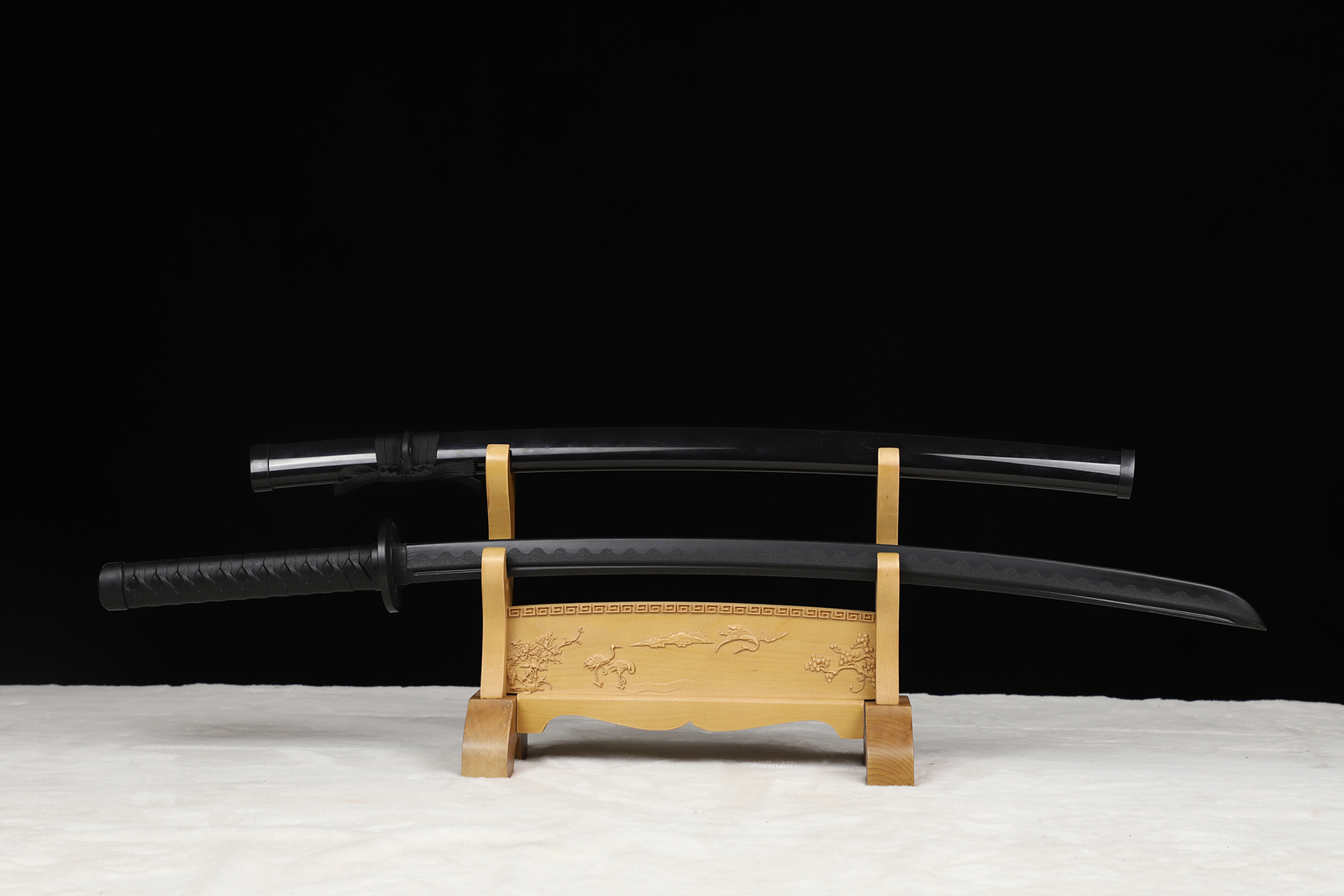 Katana Sword Holder Solid Wood 2-Tier Sword Stand for Display Japanese Samurai