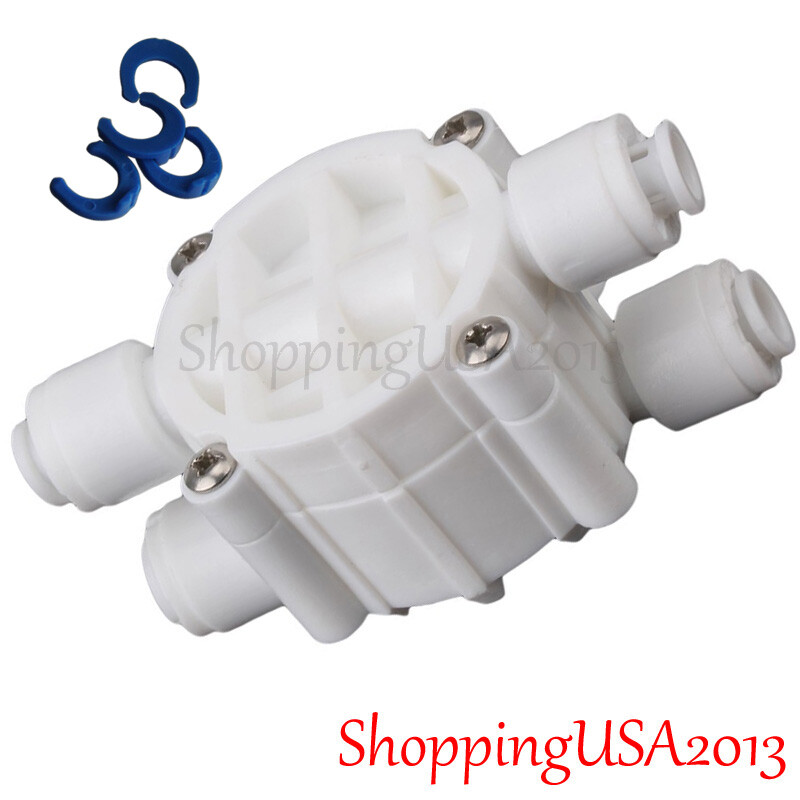 3 Pcs Auto Shut Off Valve 1/4-1/4 Quick Connect Push In Water Filter System