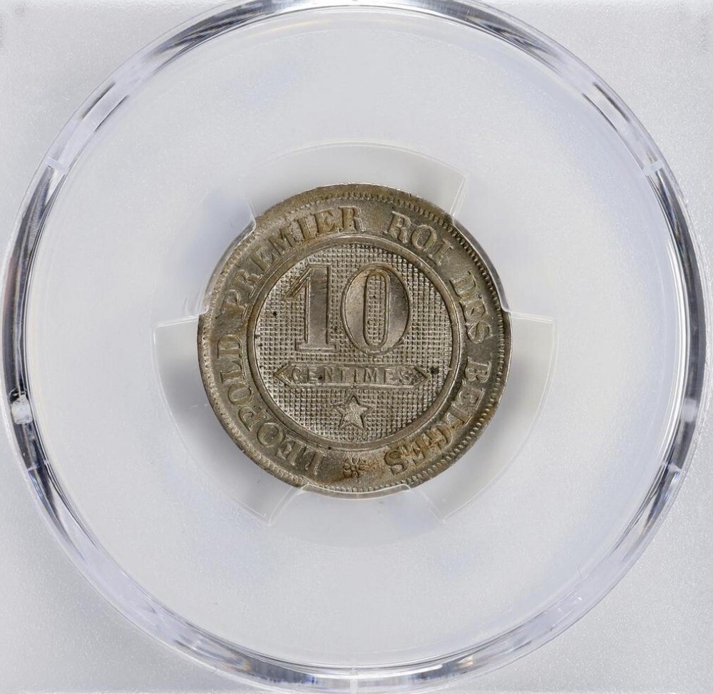 Belgium 10 Centimes 1864 PCGS: MS 64. #C826