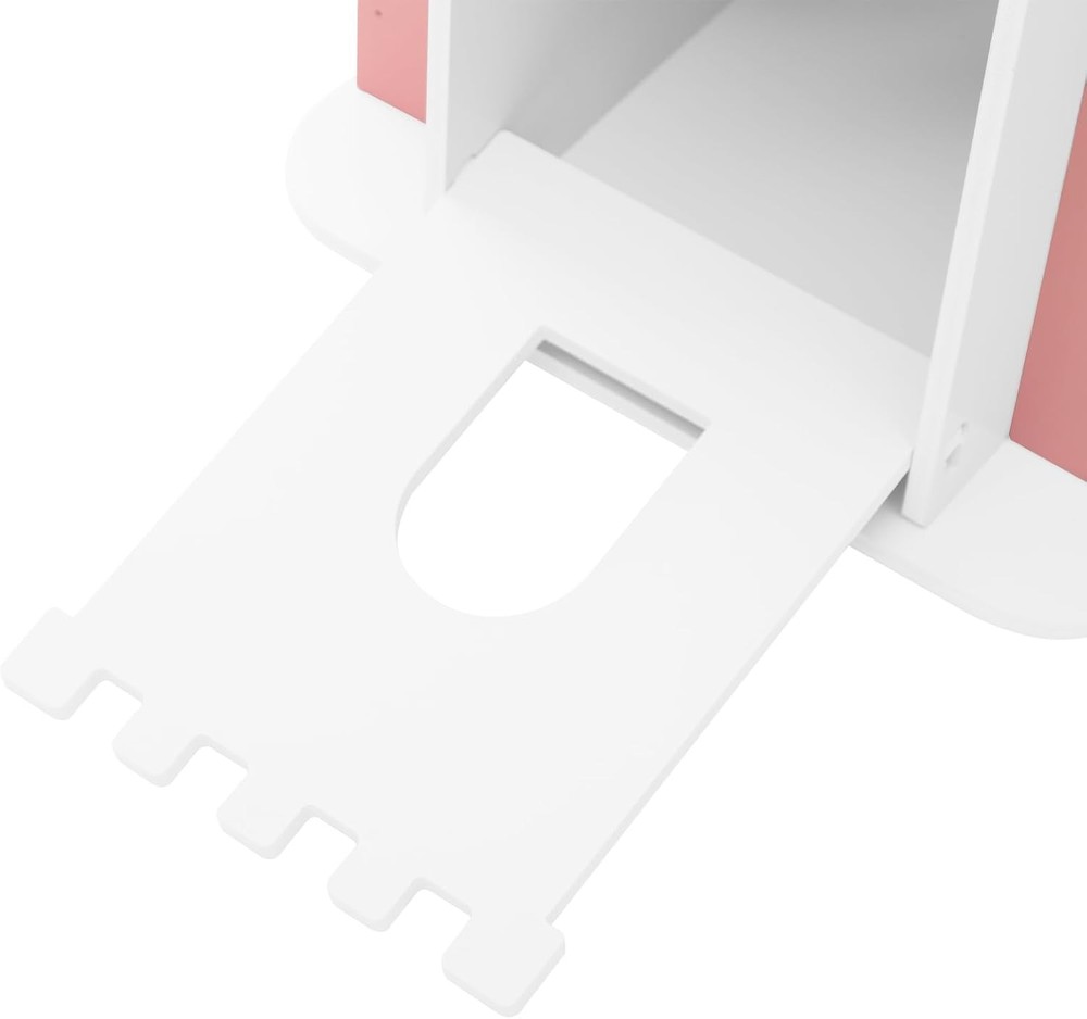 Pink Rotating 3-Tier Bookshelf for Kids - Stylish Storage Solution