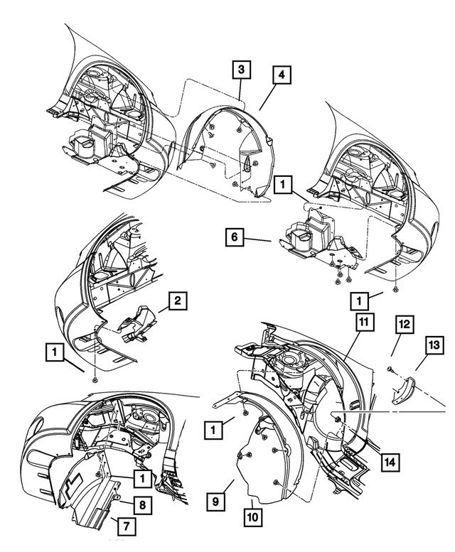 Genuine Mopar Wheelhouse Shield Right 4878920ac