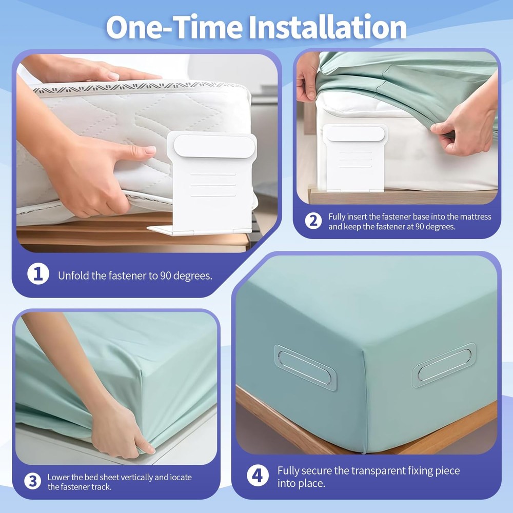 8 PCS Bed Sheet Holders Corner Side Fastener Straps Keep Sheets Tight on Bed