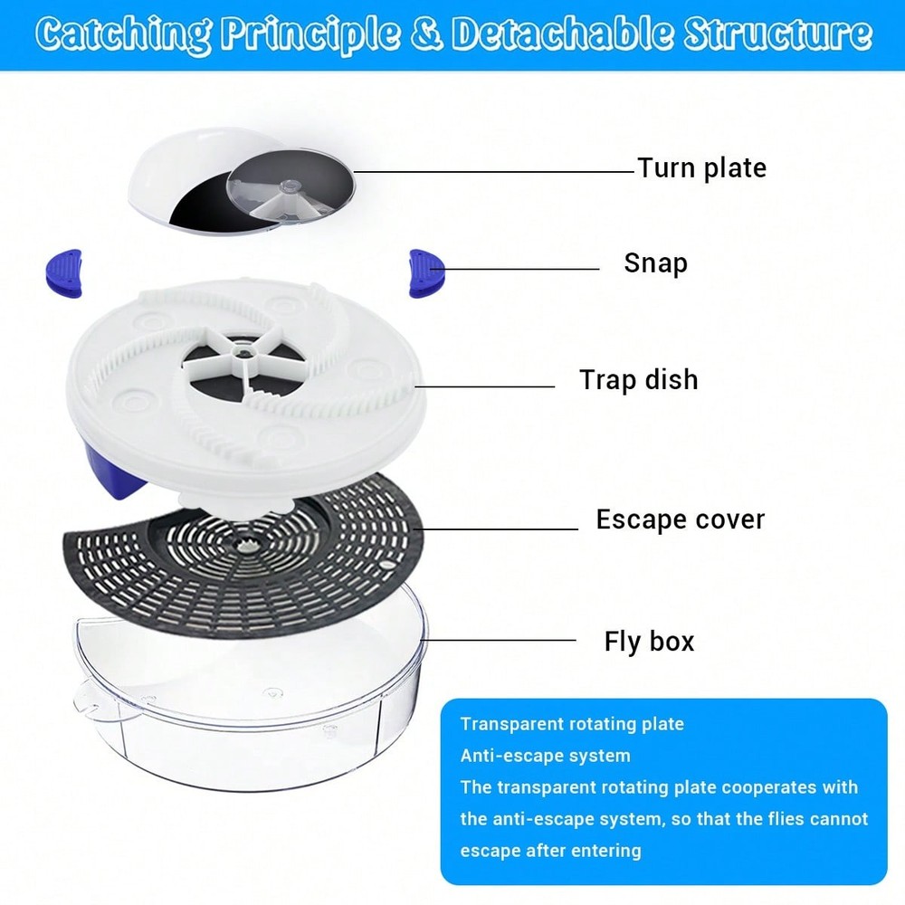 Electric FlyTrap Pest Device Gnat Flying Insect Trap Automatic FlyTrap Pest US