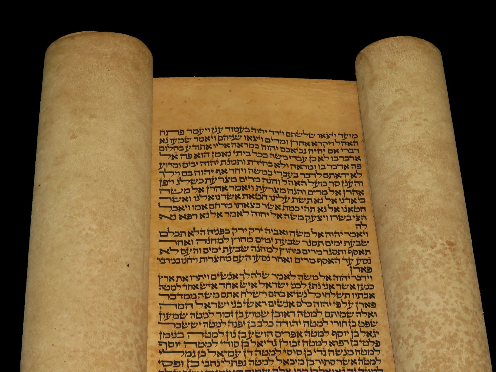 LARGE RARE TORAH BIBLE MANUSCRIPT VELLUM LEAF 150-200 YRS OLD FROM ITALY