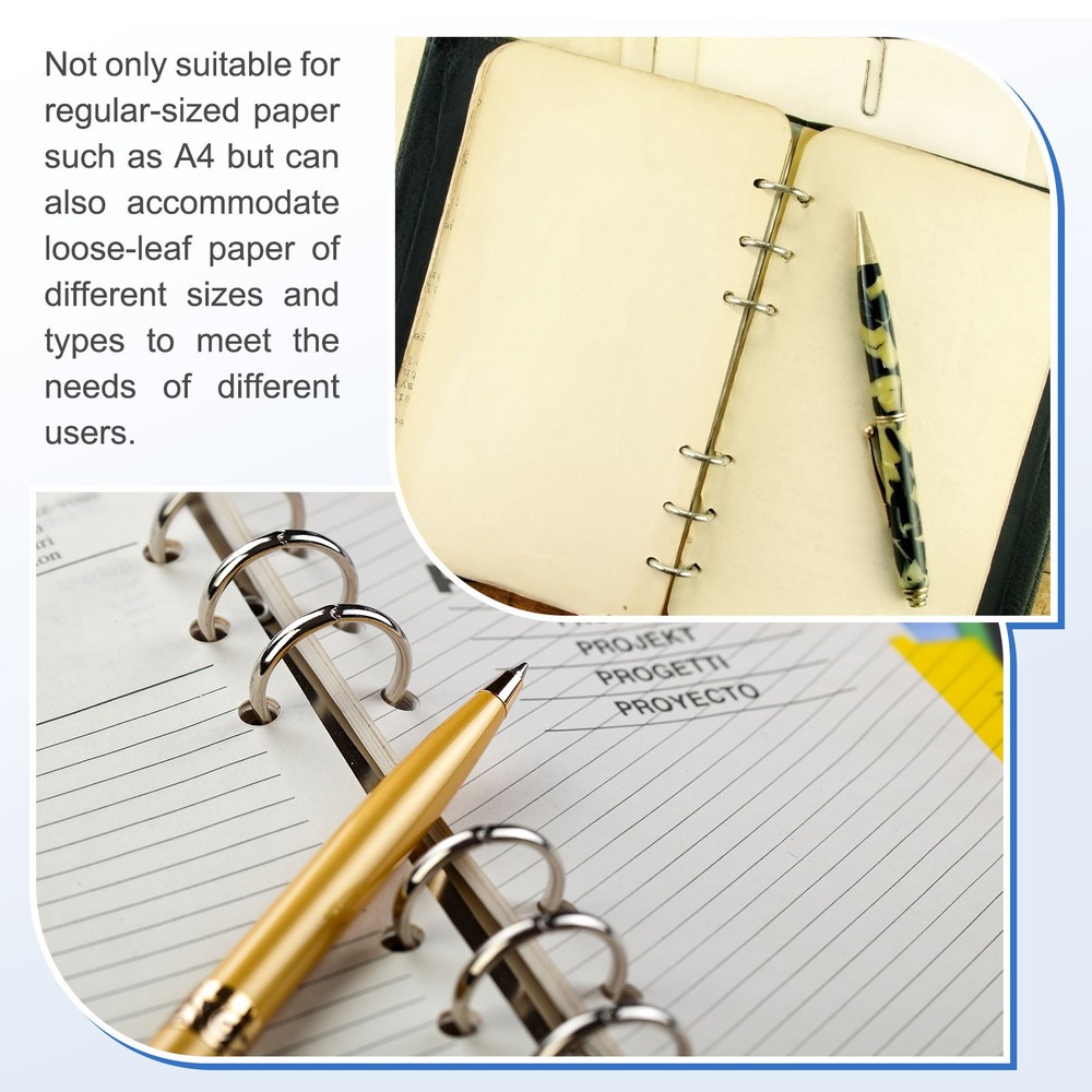 0.8" A5 3 Hole D Ring Binder Mechanisms, 20mm Silver Tone