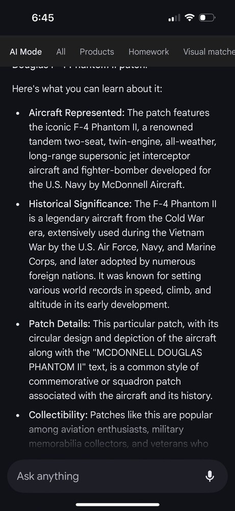 McDonnell Douglas F-4 PHANTOM II Patch