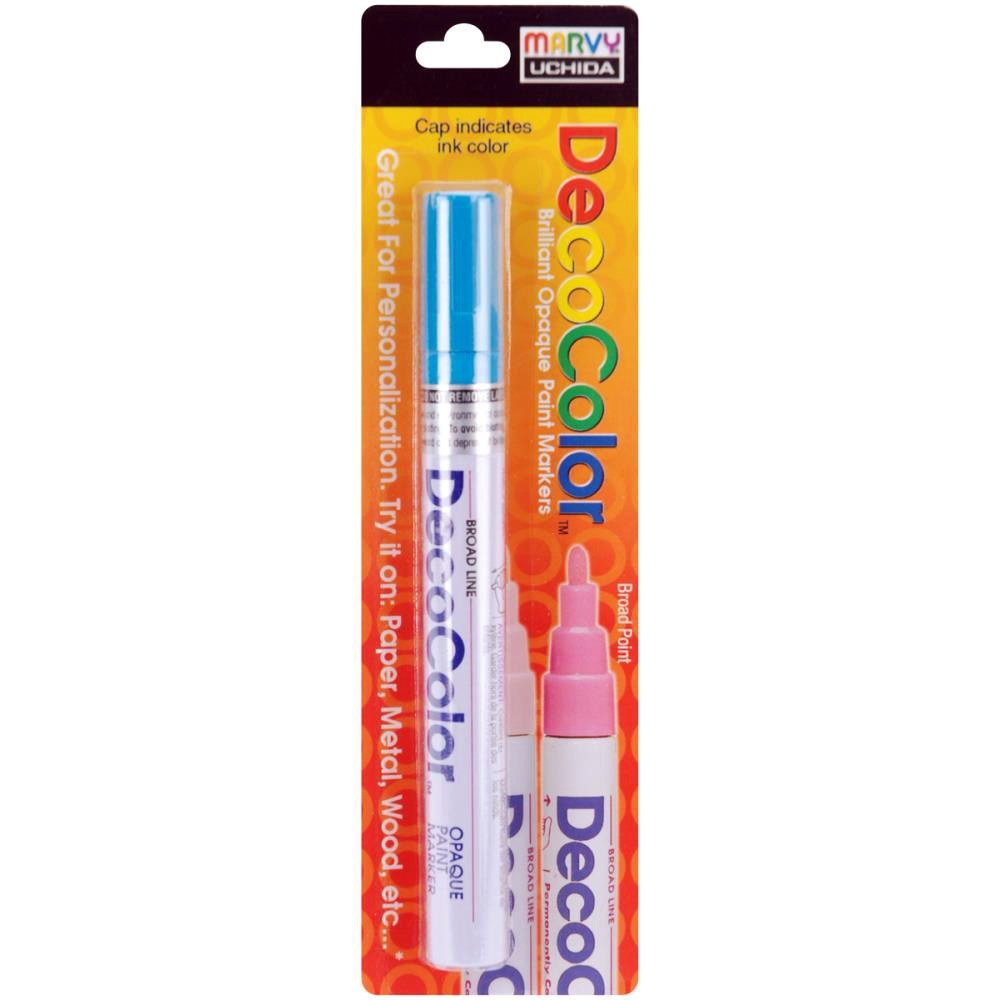DecoColor, Paint Marker, Light Blue Ink, Broad Point, Opaque, Permanent, Gloss