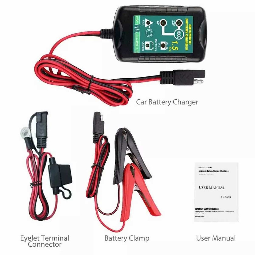 Automatic Battery Charger Maintainer Motorcycle Trickle Float For Tender 6V 12V