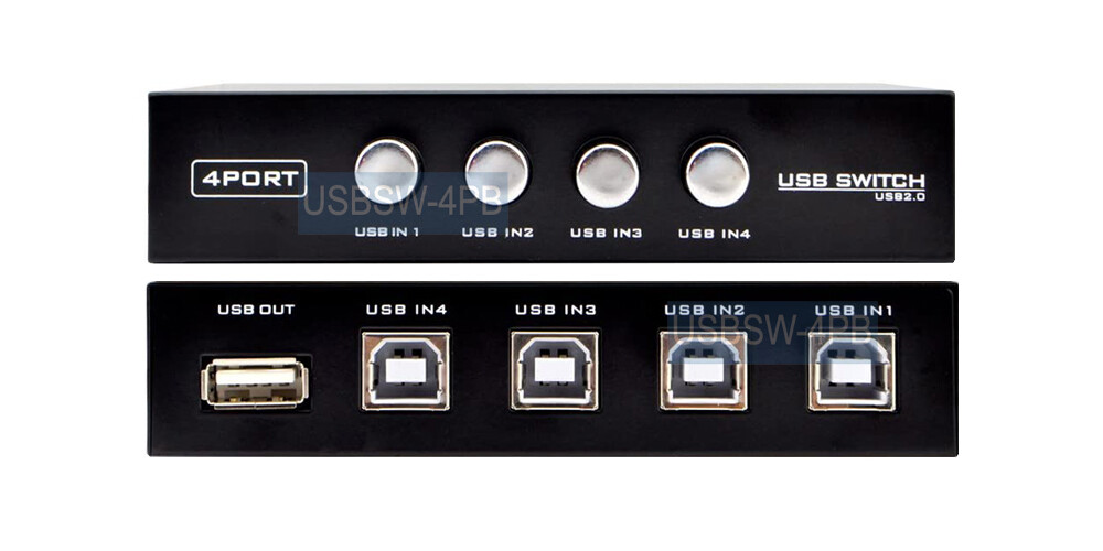 High-Speed USB Device Sharing Switch With 4 USB 2.0 Ports