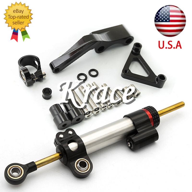 For Ducati Monster 696 CNC Steering Damper & Bracket Mount Kit Holder Support