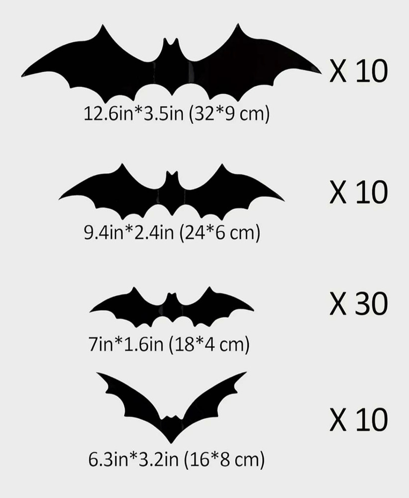 NIP COOGAM 60 PIECE 3D BAT DECOR