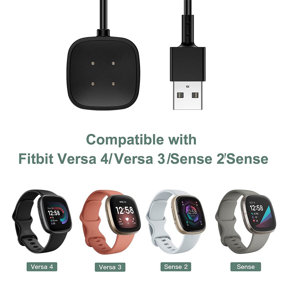 For Fitbit Versa3/Sense Watch USB Wireless Charging Dock Fast Cable Charger US